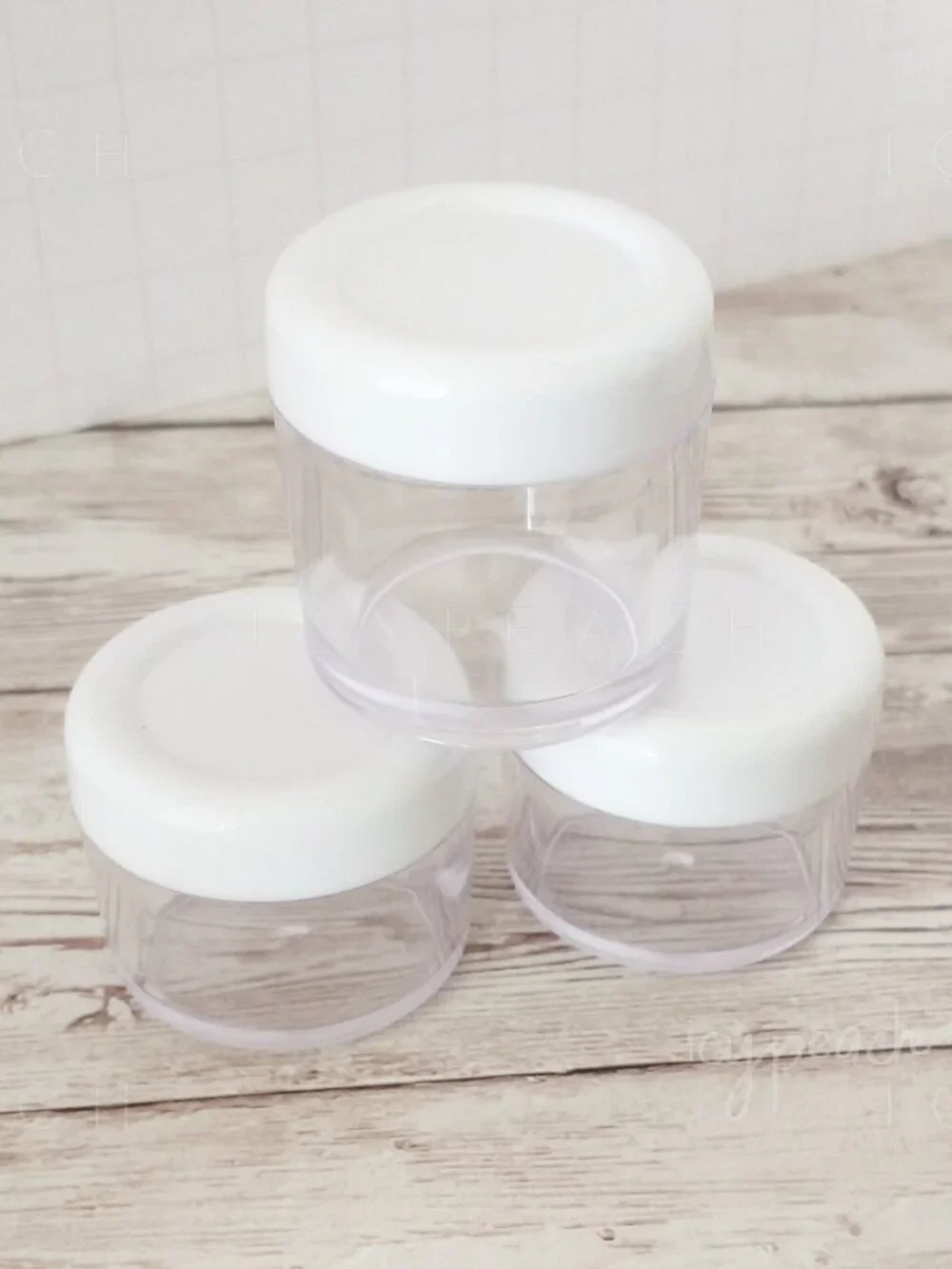 Mini Plastic Jars 3 Pack 0.5-0.75oz Screw Top Lid Travel Makeup Lotion Storage